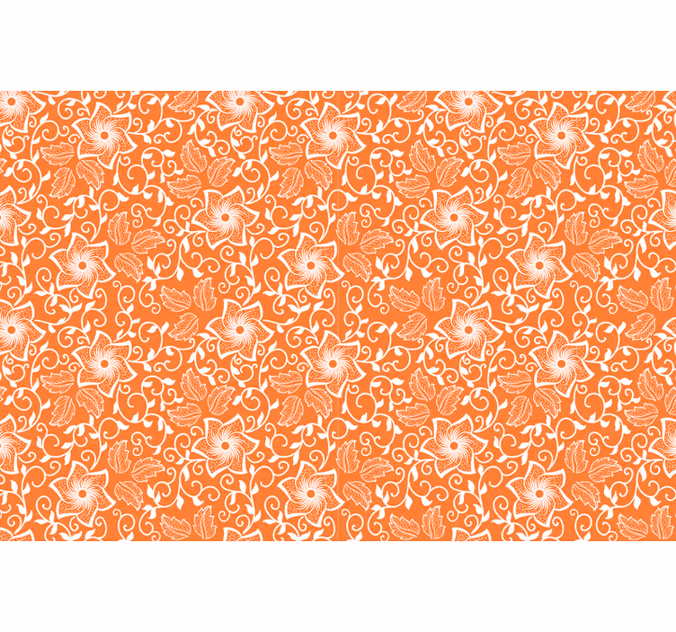 Tenda a rullo arancione fiori paisley - TenStickers