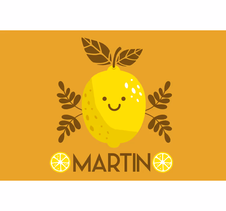 Tenda a rullo arancione limoni sorridenti personalizzati - TenStickers