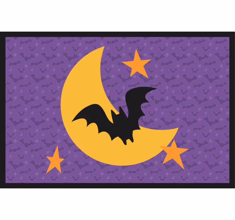 Tenda a rullo porpora sottobicchiere luna stelle pipistrello - TenStickers