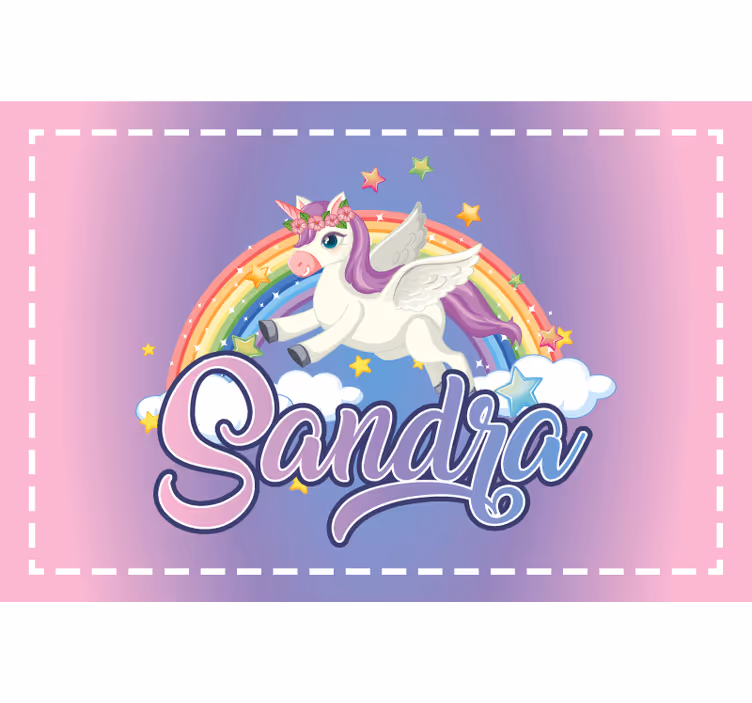 Tenda a rullo porpora unicorno personalizzabile per bambini - TenStickers