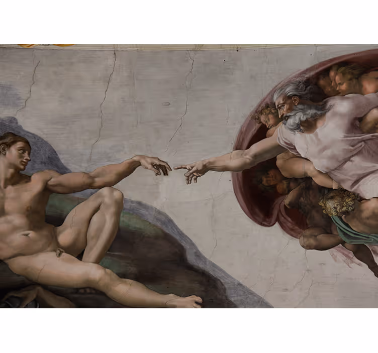 Tenda a rullo camera da letto affresco di adamo - TenStickers