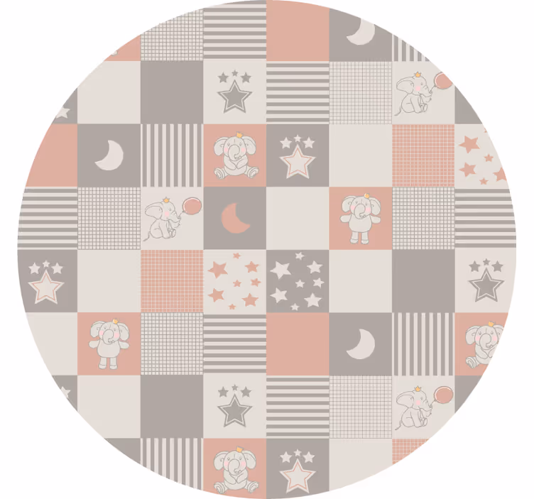 Tenda a rullo camera da letto piastrelle nordiche elefanti - TenStickers