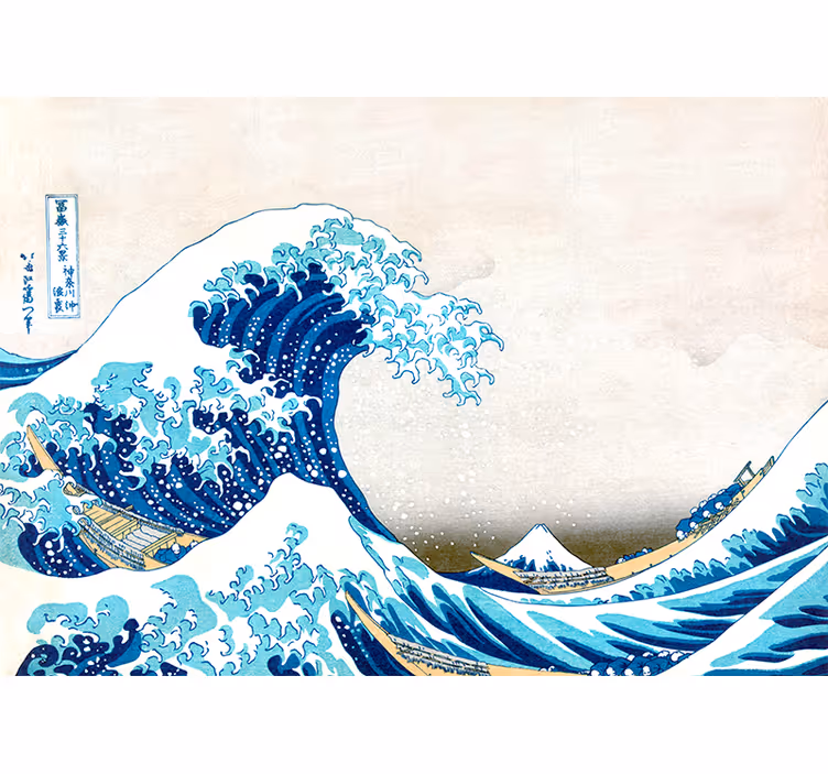 Tenda a rullo soggiorno onda di kanagawa - TenStickers