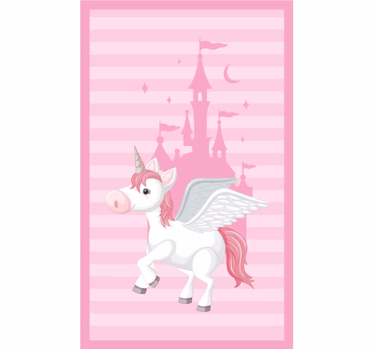 Tenda a rullo cameretta unicorno con castello - TenStickers