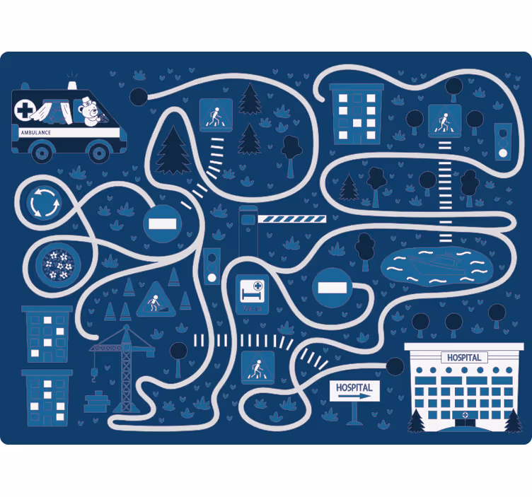 Tenda a rullo cameretta blu nordico strada - TenStickers