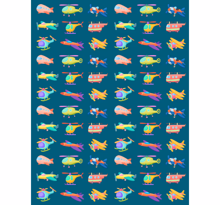 Tenda a rullo cameretta aerei e velivoli colorati - TenStickers