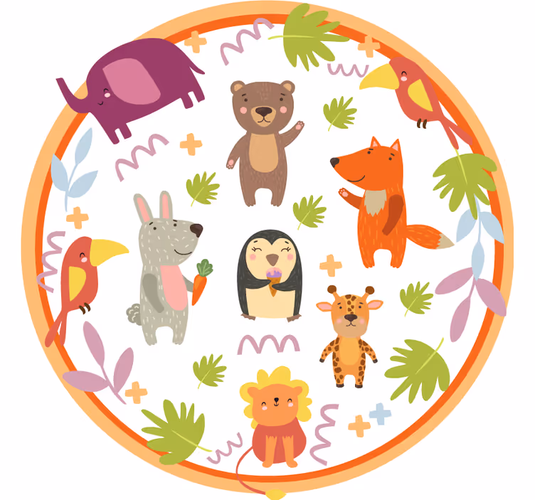 Tenda a rullo cameretta animali zoo carini - TenStickers