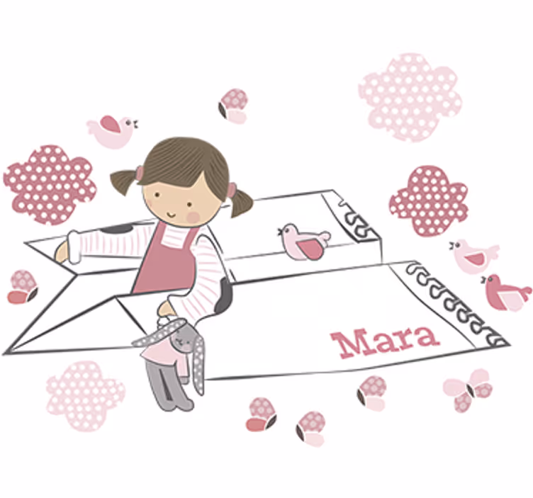 Tenda a rullo cameretta vinile decorativo aereo bambina - TenStickers