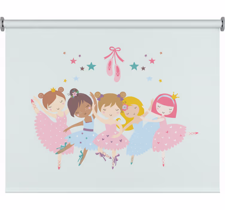 Tenda a rullo cameretta stelle di balletto colorate - TenStickers