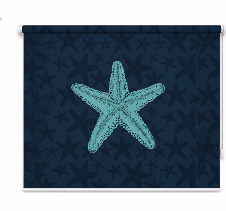Tenda a rullo cameretta stelle marine blu - TenStickers
