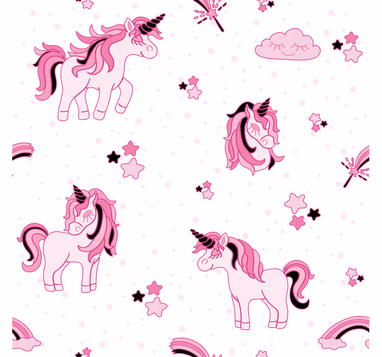 Tenda a rullo cameretta mondo unicorni doodle - TenStickers