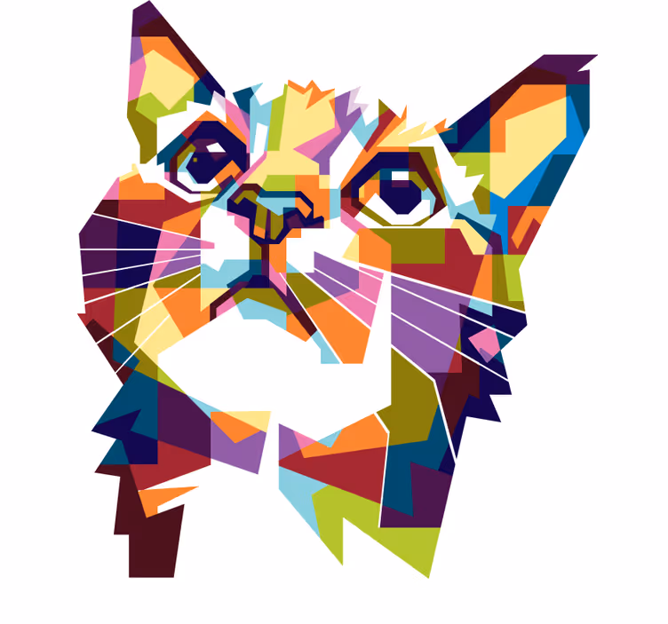 Tenda a rullo camera ragazzi gattino colorato splash - TenStickers