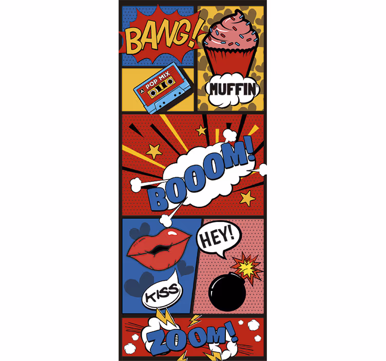 Tenda a rullo camera ragazzi porta pop art comic - TenStickers