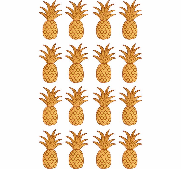 Tenda a rullo camera ragazzi motivo ananas dorato - TenStickers