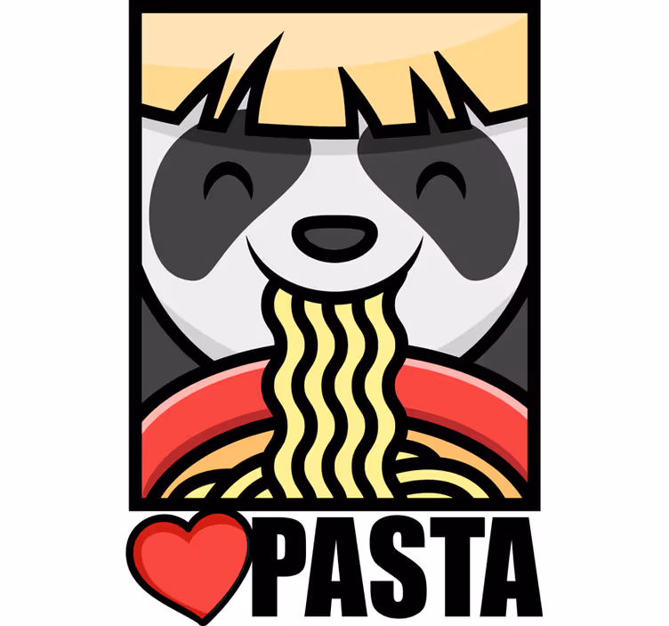 Tenda a rullo camera ragazzi panda ama la pasta - TenStickers