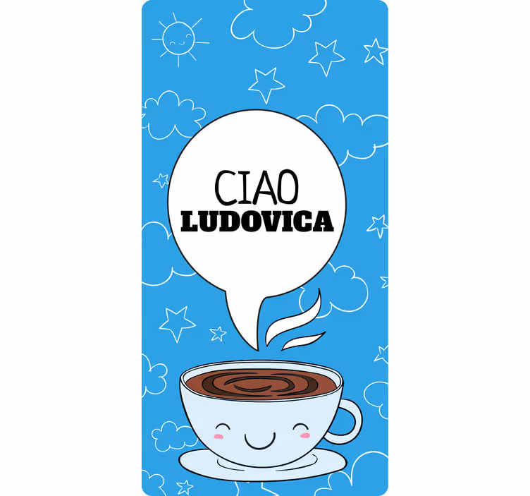 Tenda a rullo camera ragazzi tazza da caffè personalizzata - TenStickers