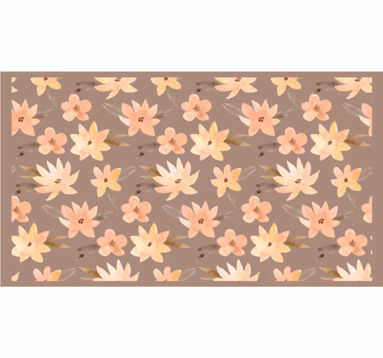 Tenda a rullo beige fiori acquerello colori pastello - TenStickers