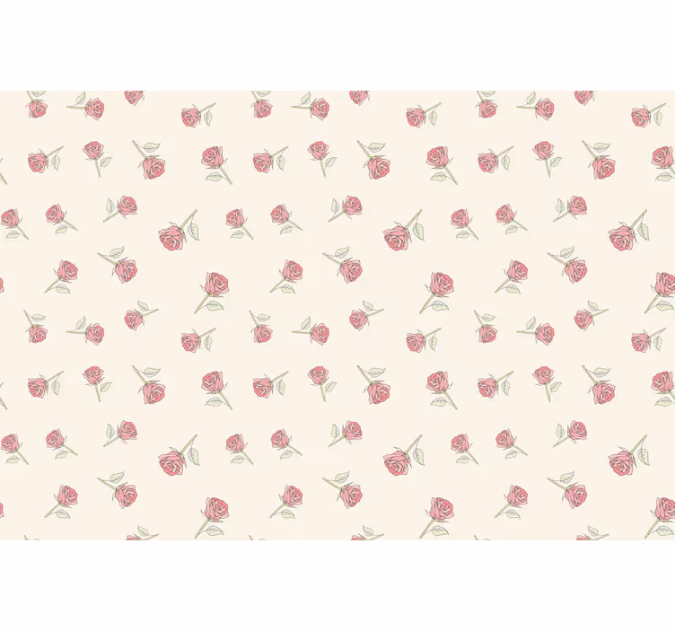 Tenda a rullo beige motivo rose vintage romantico - TenStickers