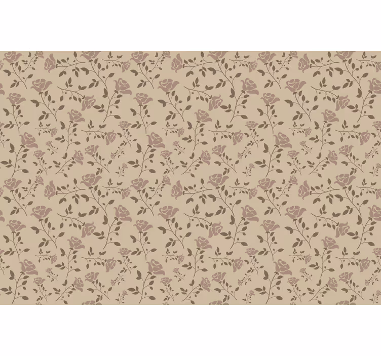 Tenda a rullo beige motivo rose vintage marrone - TenStickers