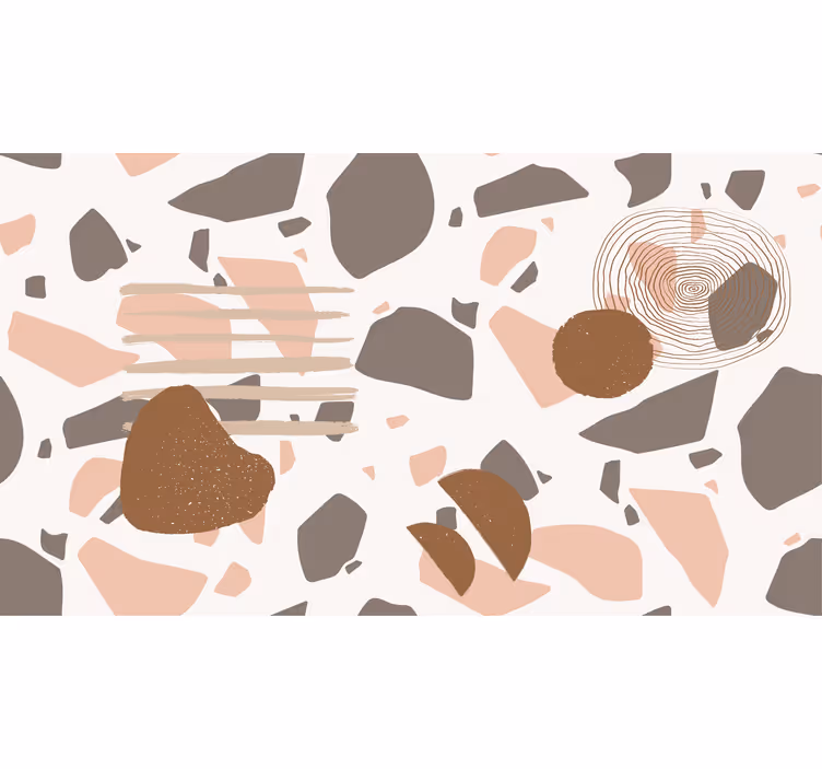 Tenda a rullo bianca terrazzo pastello con figure - TenStickers
