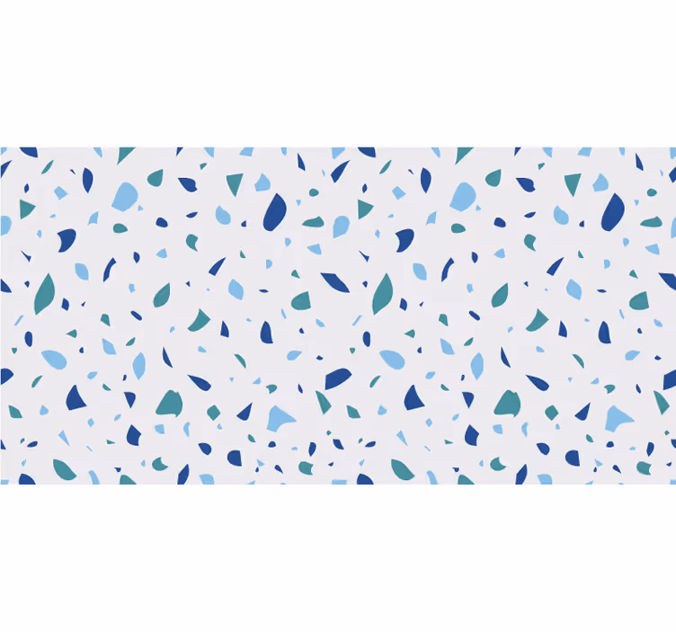 Tenda a rullo bianca toni blu terrazzo - TenStickers