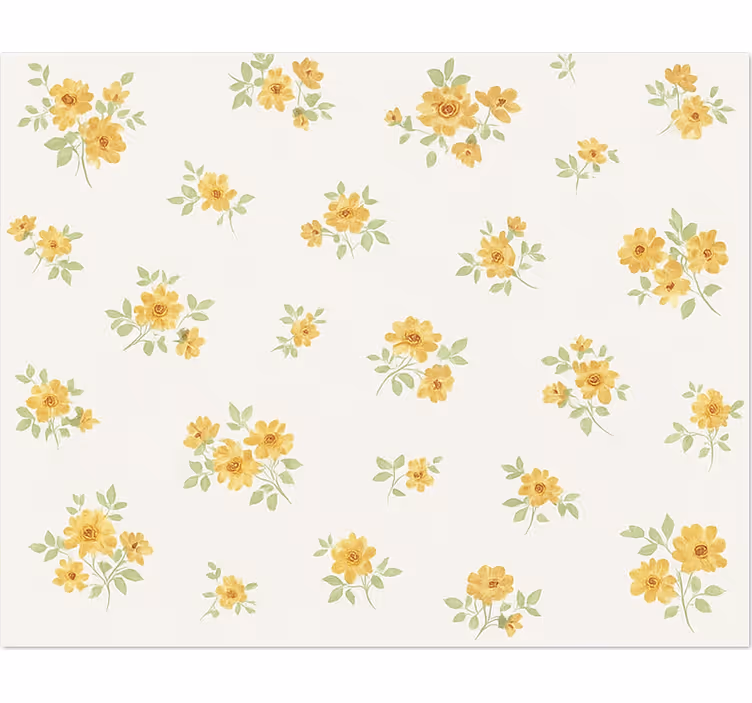 Tenda a rullo bianca in delicato chintz floreale - TenStickers