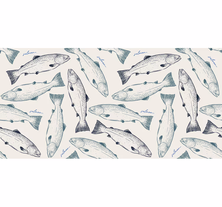 Tenda a rullo bagno pesce salmone - TenStickers