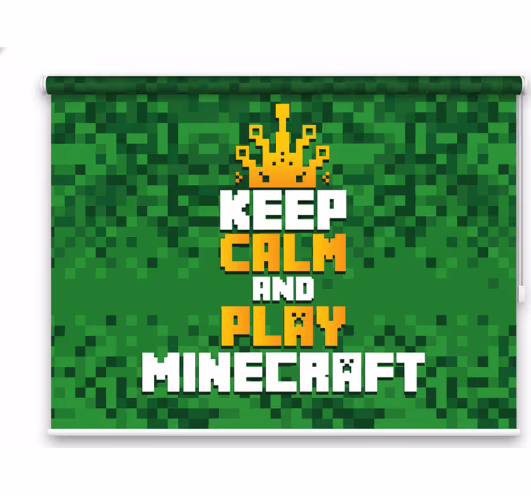 Tenda a rullo gamer resta calmo e gioca a minecraft - TenStickers