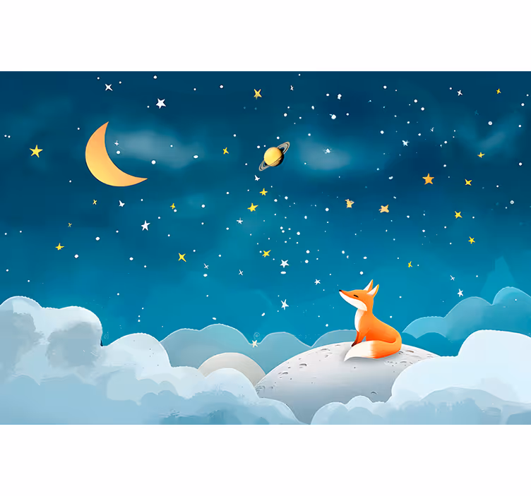 Tenda a rullo neonati volpe nel cielo - TenStickers