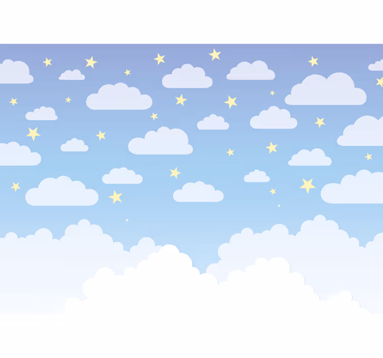 Tenda a rullo neonati nuvole e stelle - TenStickers