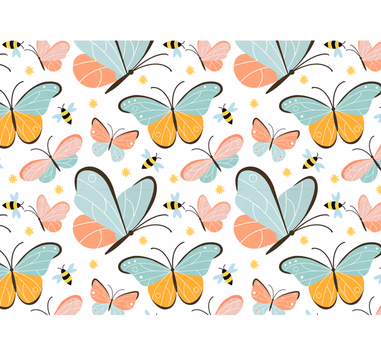 Tenda a rullo animali farfalle e api arredamento - TenStickers