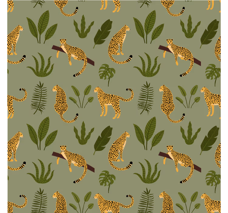 Tenda a rullo animali giungla con motivo leopardato - TenStickers