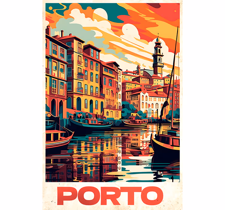 Tende a rullo più vintage poster vintage di oporto - TenStickers