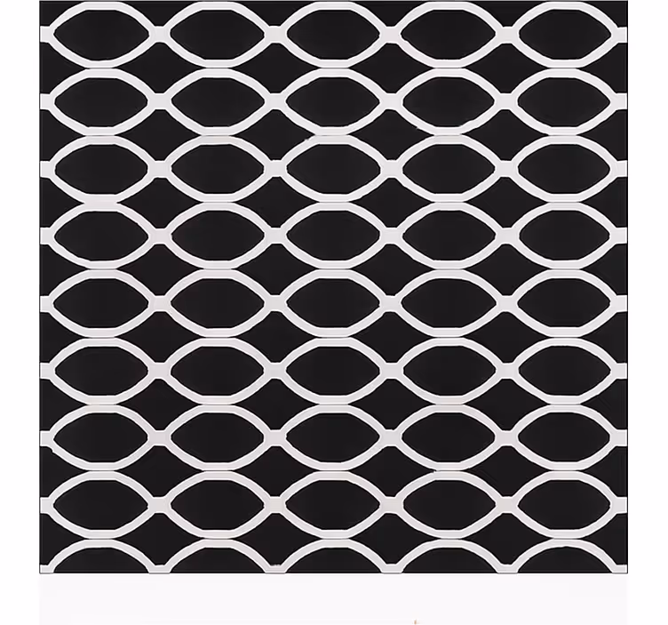 Tenda a rullo nera design ovale monocromatico - TenStickers