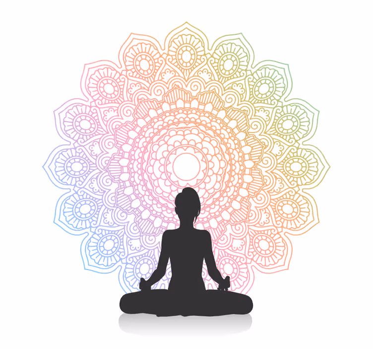 Tenda a rullo bagno mandala yoga arcobaleno - TenStickers
