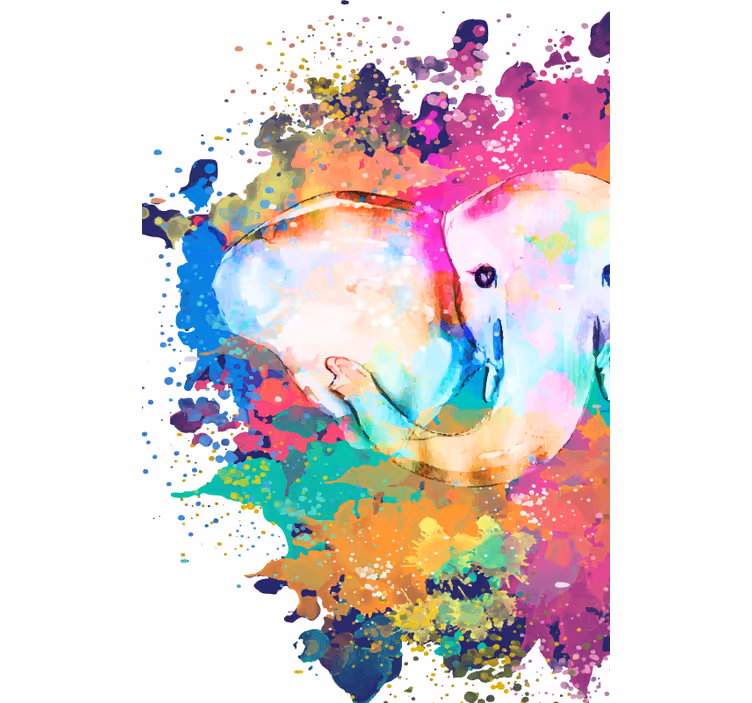 Tenda a rullo bagno elefante colorato vivace - TenStickers