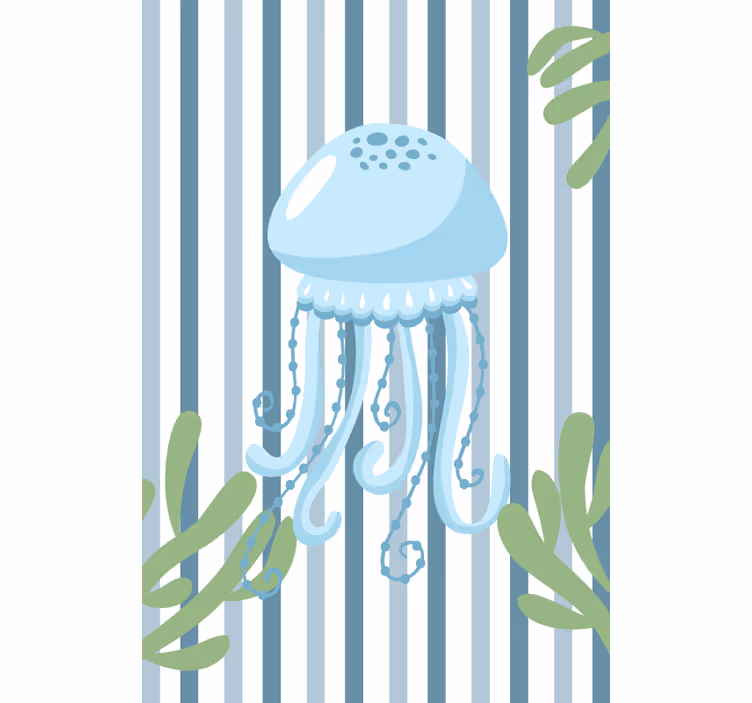 Tenda a rullo bagno meduse blu del mare - TenStickers