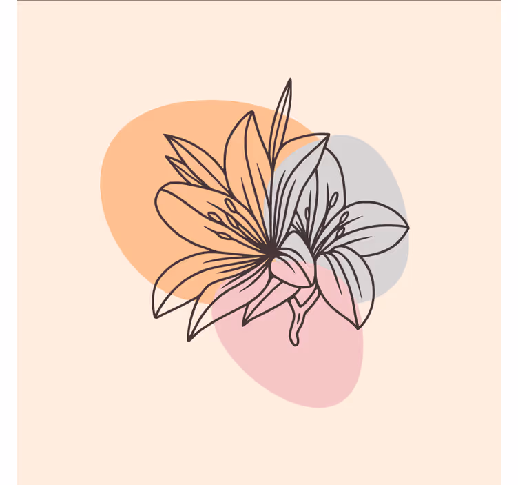 Tenda a rullo per ufficio design minimal fiori - TenStickers