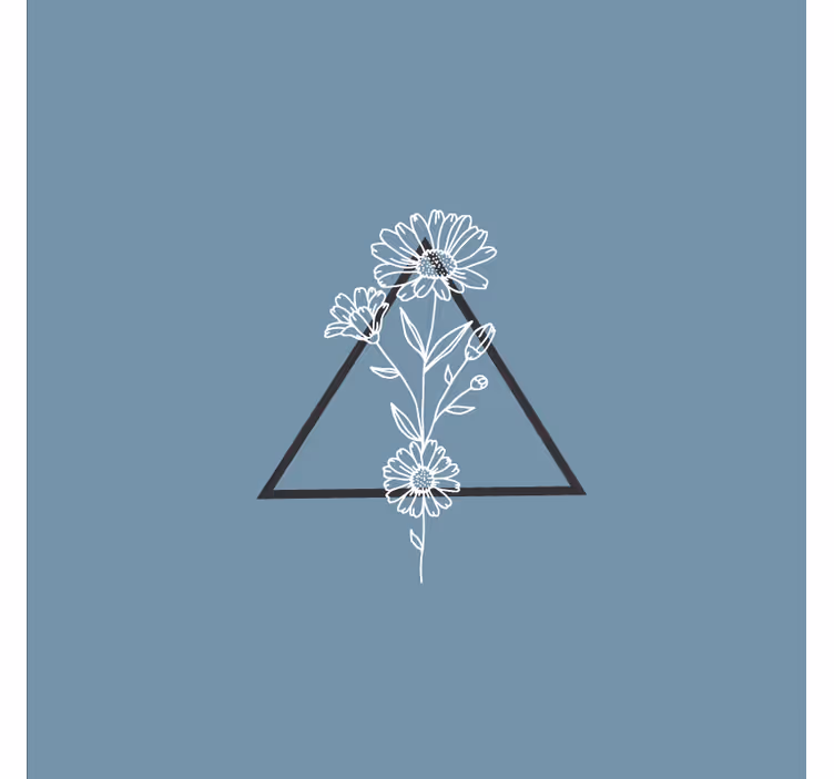 Tenda a rullo per ufficio fiori minimalisti con triangolo - TenStickers