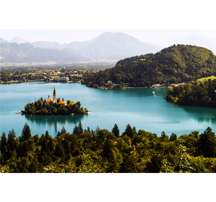 Tenda a rullo per ufficio fotografia estetica lago sloveno - TenStickers
