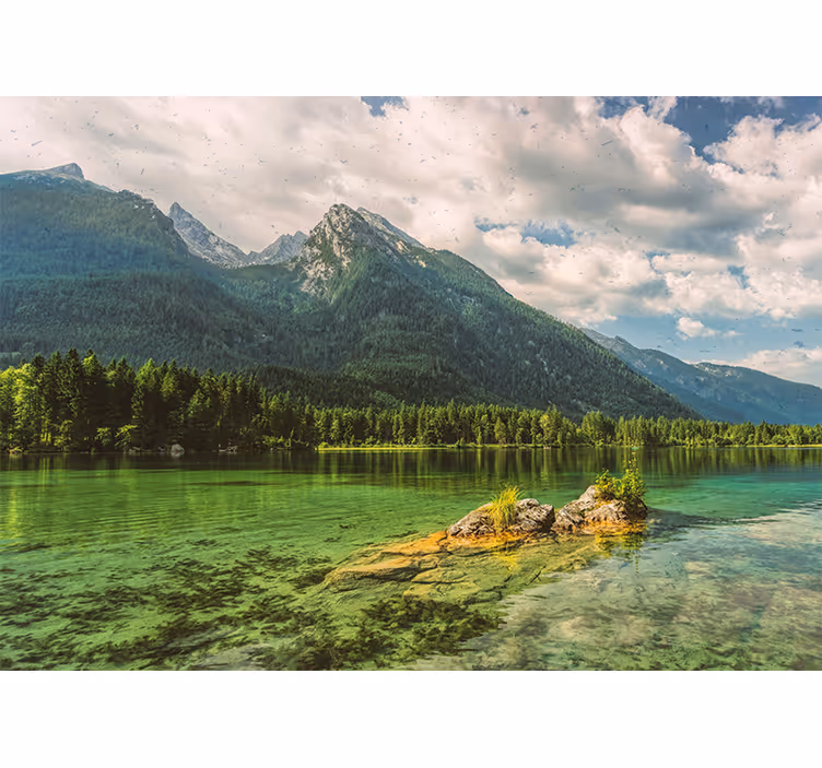 Tenda a rullo per ufficio montagne e nuvole - TenStickers