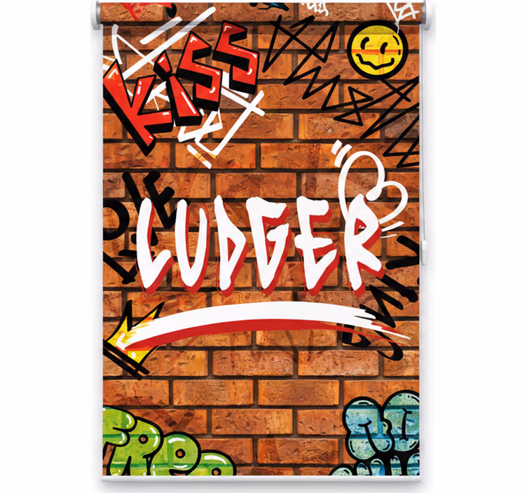 Tenda a rullo camera ragazzi graffiti su mattoni - TenStickers
