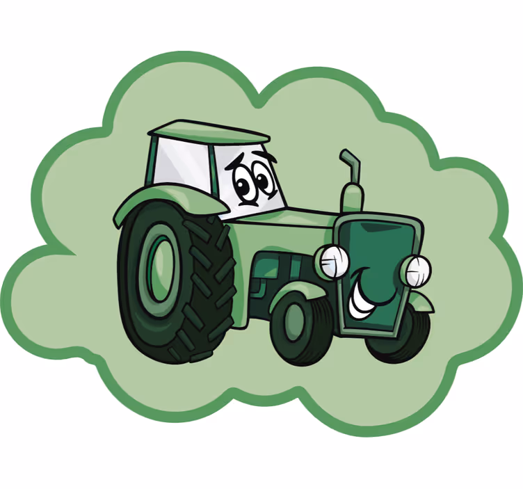 Tenda a rullo divertente trattore verde - TenStickers