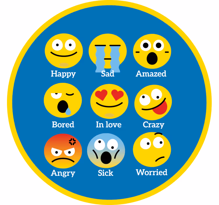 Tenda a rullo divertente tappeto emozionale - TenStickers
