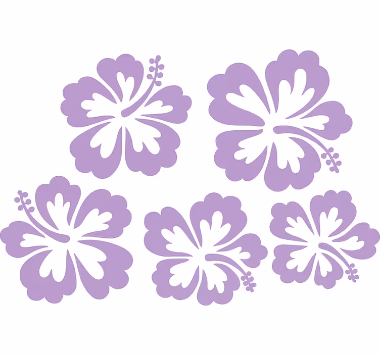 Tenda a rullo camera da letto silhouette fiori ibisco lilla - TenStickers