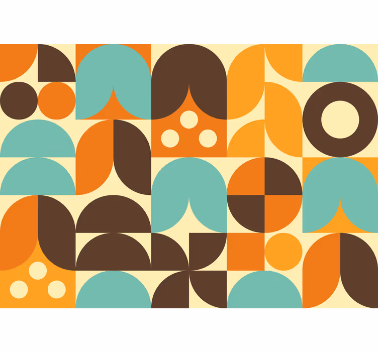 Tenda a rullo rustica forme astratte geometriche anni 70 - TenStickers