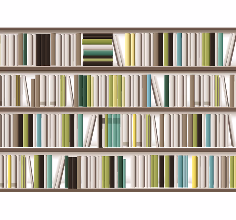 Tenda a rullo rustica mensola libri organizzata - TenStickers