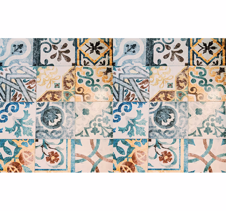 Tenda a rullo rustica motivo mosaico retrò - TenStickers