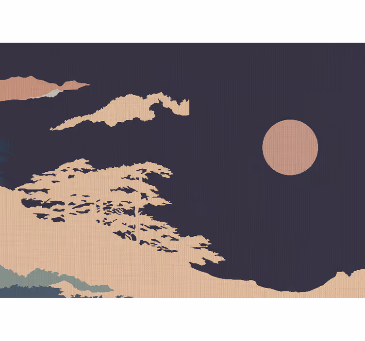 Tenda a rullo rustica stile japandi foresta scura - TenStickers