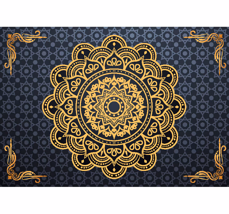 Tenda a rullo zen fotomurale mandala dorato - TenStickers
